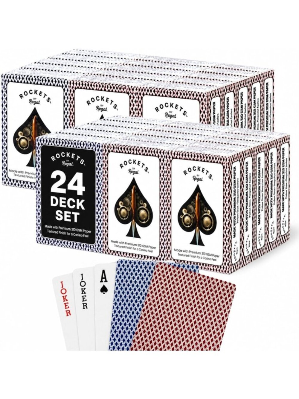 24 Decks Bulk Playing Cards Set - Poker Size for Blackjack, Canasta & Travel Fun